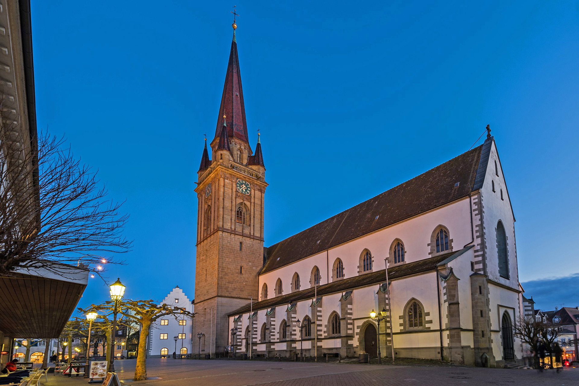 Radolfzell bei blauer Stunde;